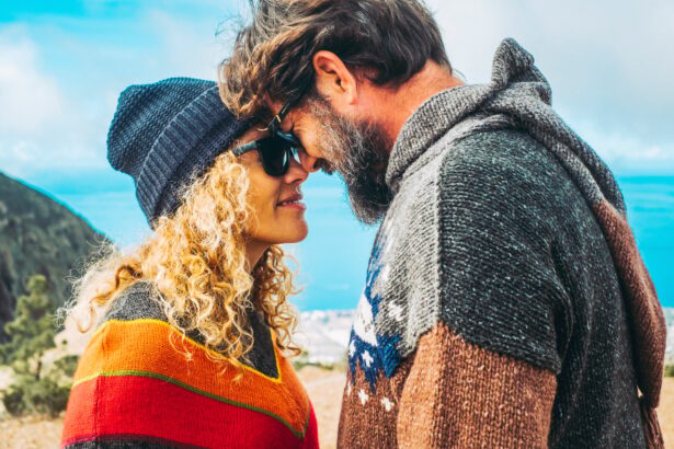 Couple in love enjoy outdoor leisure activity together with sweetness. Concept of life together