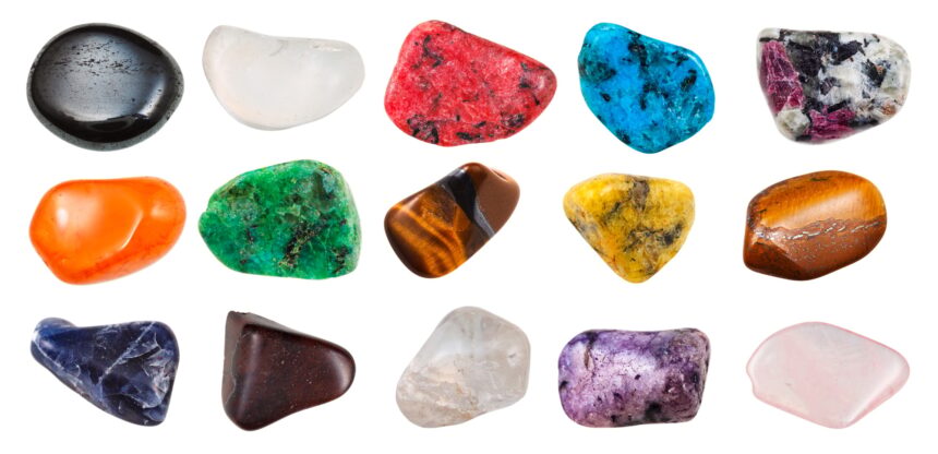 set of semi-precious pebbles