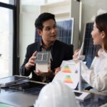 Sustainable development with renewable energy solutions, ecology concept, green business.